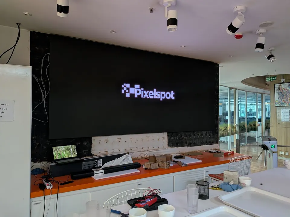 Indoor PixelSpot LED video wall installed in a Bengaluru corporate office