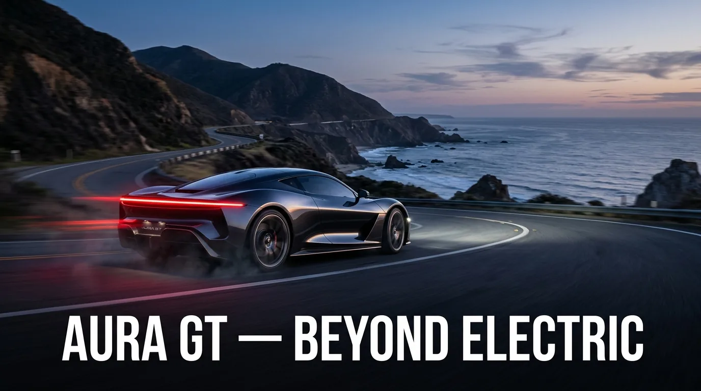 Aura GT EV campaign on screen